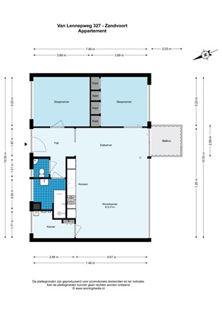 Floor plan - Van Lennepweg 327, 2041 LM Zandvoort 
